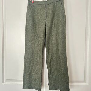 Green COS wool wide legged cropped pants.